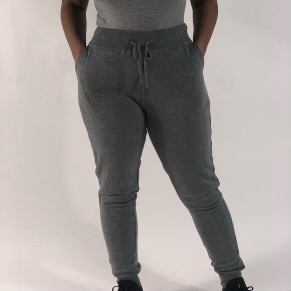 NWT Reflex Joggers Womens L Dark Gray High Rise Drawstring Slim Fit Athleisure - Picture 2 of 6